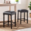 Safavieh Couture Home Collection Preston Grey Linen and Grey Walnut 25-inch Counter Stool (Set of 2)(Grey/Grey Walnut With Silver Nailheads)