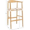 Safavieh Home Bandelier Scandinavian Brown Teak and White Leather 29-inch Bar Stool