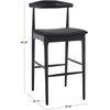 Safavieh Home Collection Lionel Retro Black/Cream Cushion 30-inch Bar Stool(Black)