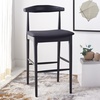 Safavieh Home Collection Lionel Retro Black/Cream Cushion 30-inch Bar Stool(Black)