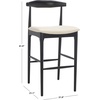 Safavieh Home Collection Lionel Retro Black/Cream Cushion 30-inch Bar Stool(Black/Creme)