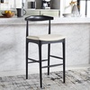 Safavieh Home Collection Lionel Retro Black/Cream Cushion 30-inch Bar Stool(Black/Creme)
