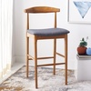 Safavieh Home Collection Lionel Retro Black/Cream Cushion 30-inch Bar Stool(Walnut/Dark Grey)