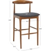 Safavieh Home Collection Lionel Retro Black/Cream Cushion 30-inch Bar Stool(Walnut/Dark Grey)