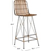 Safavieh Minerva Bar Stool, Chocolate(Natural / Black)