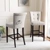 Safavieh Taylor Bar Stool, Light Grey/Espresso(Light Grey / Espresso)