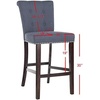 Safavieh Taylor Bar Stool, Light Grey/Espresso(Navy / Espresso)