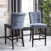 Safavieh Taylor Bar Stool, Light Grey/Espresso(Navy / Espresso)