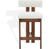 SAFAVIEH Couture Collection Macey Ivory/Walnut Boucle 26-inch Seat Height Counter Stool