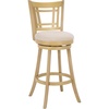 SAFAVIEH Furniture – Maiko 29-Inch Swivel Bar Stool – Cream Linen & Natural Solid Wood – Ideal for Kitchen, Dining Room, Bar Seating (BST5604A)(Cream/Natural)