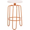 SAFAVIEH Home Collection – Osamu Cream & Orange 25-Inch Round Top Counter Stool, Modern Metal Base, Fully Assembled (FOX3257A)(Cream/Orange)