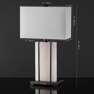 SAFAVIEH Couture Lighting Collection Fantasia Black/White Alabaster 28-inch Table Lamp (LED Bulbs Included)