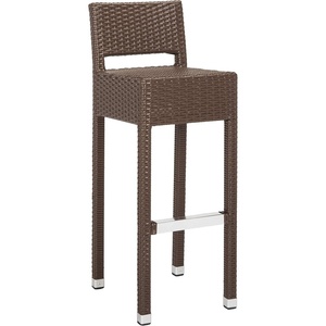 SAFAVIEH FOX5212A Collection Landry Black Indoor/Outdoor Bar Stool(Brown)