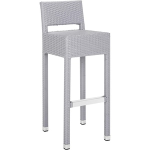 SAFAVIEH FOX5212A Collection Landry Black Indoor/Outdoor Bar Stool(Grey)