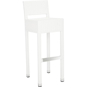 SAFAVIEH FOX5212A Collection Landry Black Indoor/Outdoor Bar Stool(White)