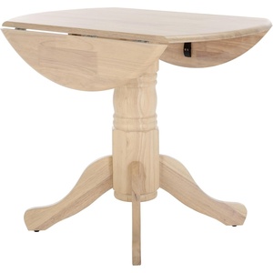 SAFAVIEH Furniture – Dakari 22″- 36″ Drop Leaf Dining Table – Dark Walnut Compact Expandable Solid Wood Kitchen Table for Small Spaces (DTB8500C)(White Washed)
