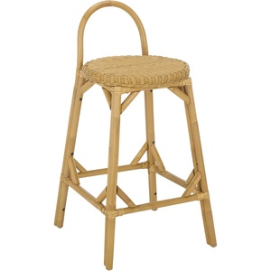 SAFAVIEH Furniture – Yulia 28-Inch Bar Stool – Natural Rattan – Woven Seat with Solid Frame – Ideal for Kitchen, Dining Room, Bar Seating (BST9908A)(Natural)