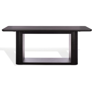 SAFAVIEH Home Collection – Howard Natural Oak Wood Dining Table, Modern Rectangle Pedestal Base, Contemporary Design (SFV7250A)(Black)