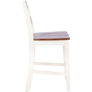 SAFAVIEH Home Collection Yuri White and Natural 24-inch Counter Stool (Set of 2)