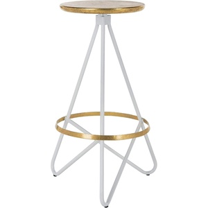 Safavieh Galexia Bar Stool, Gold/White(Gold / White)