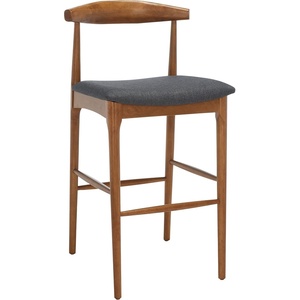 Safavieh Home Collection Lionel Retro Black/Cream Cushion 30-inch Bar Stool(Walnut/Dark Grey)