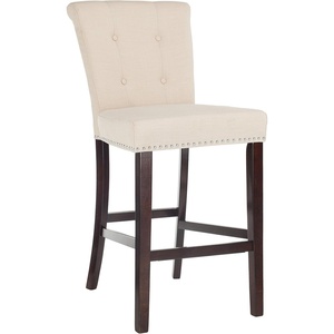 Safavieh Taylor Bar Stool, Light Grey/Espresso(Beige / Espresso)