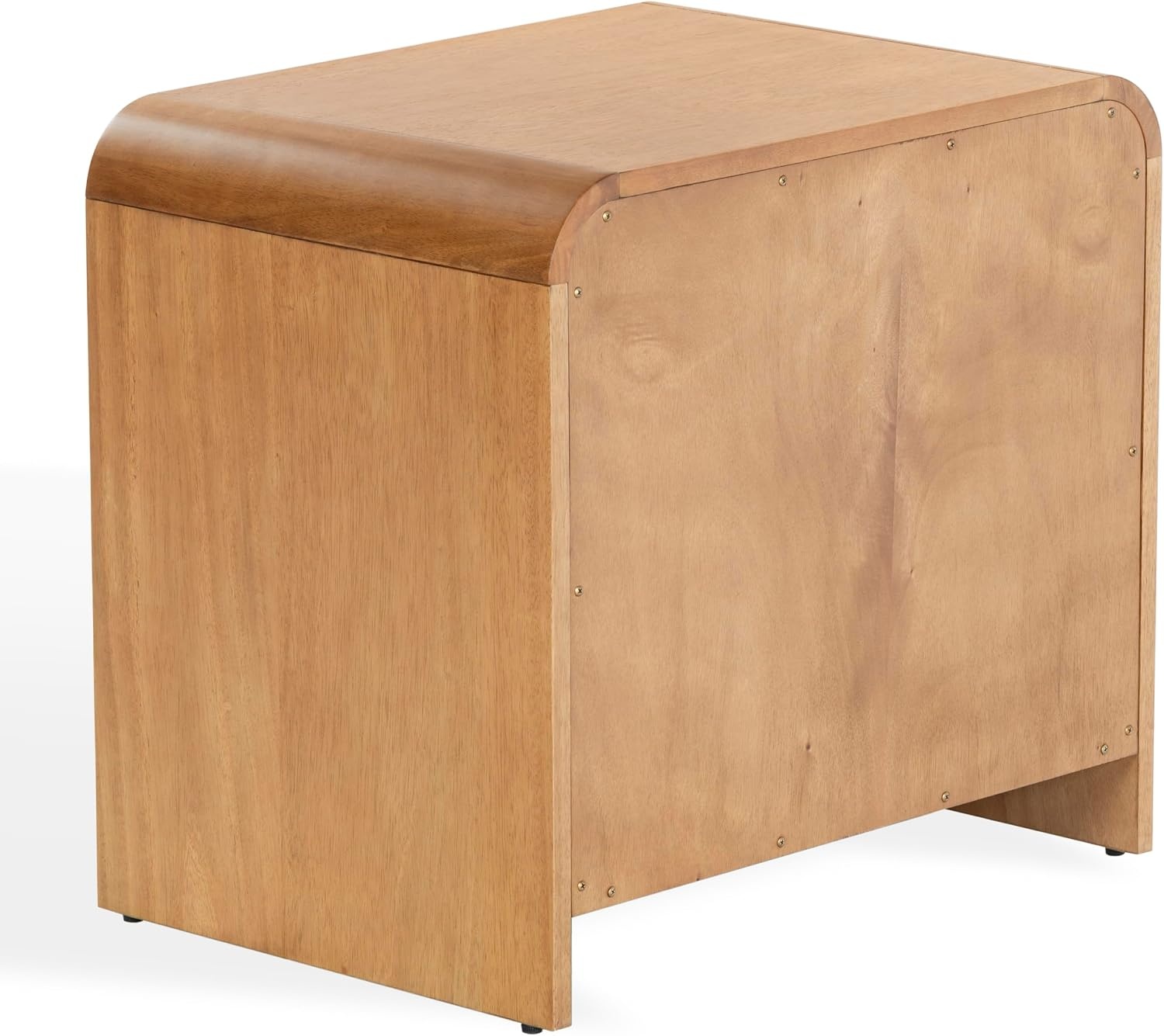 image:imageSAFAVIEH Couture Collection Vitale Natural Reeded Wood Nightstand 2 Drawers Modern Accent Bedroom Side Table Fully Assembled SFV4259ANatural