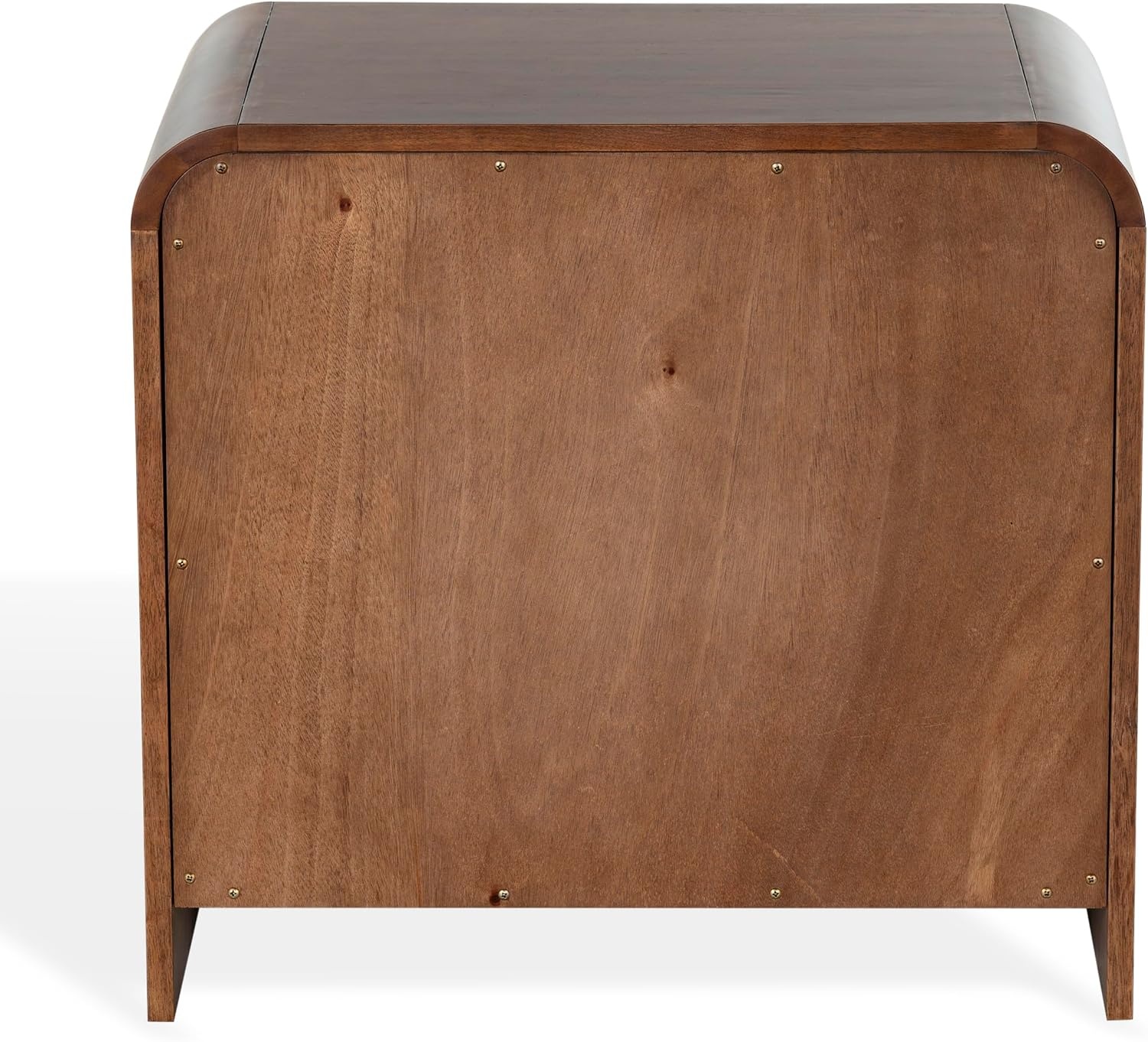 image:imageSAFAVIEH Couture Collection Vitale Natural Reeded Wood Nightstand 2 Drawers Modern Accent Bedroom Side Table Fully Assembled SFV4259AWalnut