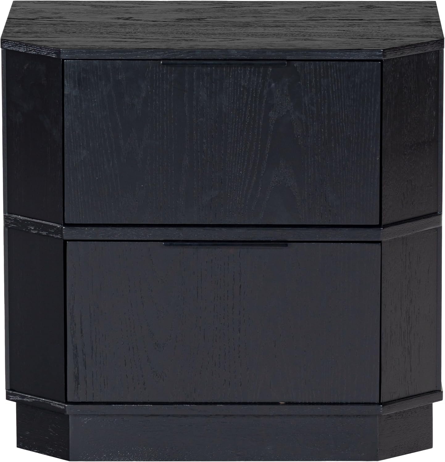 image:imageSAFAVIEH Couture Collection Aerilyn Black Curved Front 2Drawer Nightstand Fully AssembledBlack