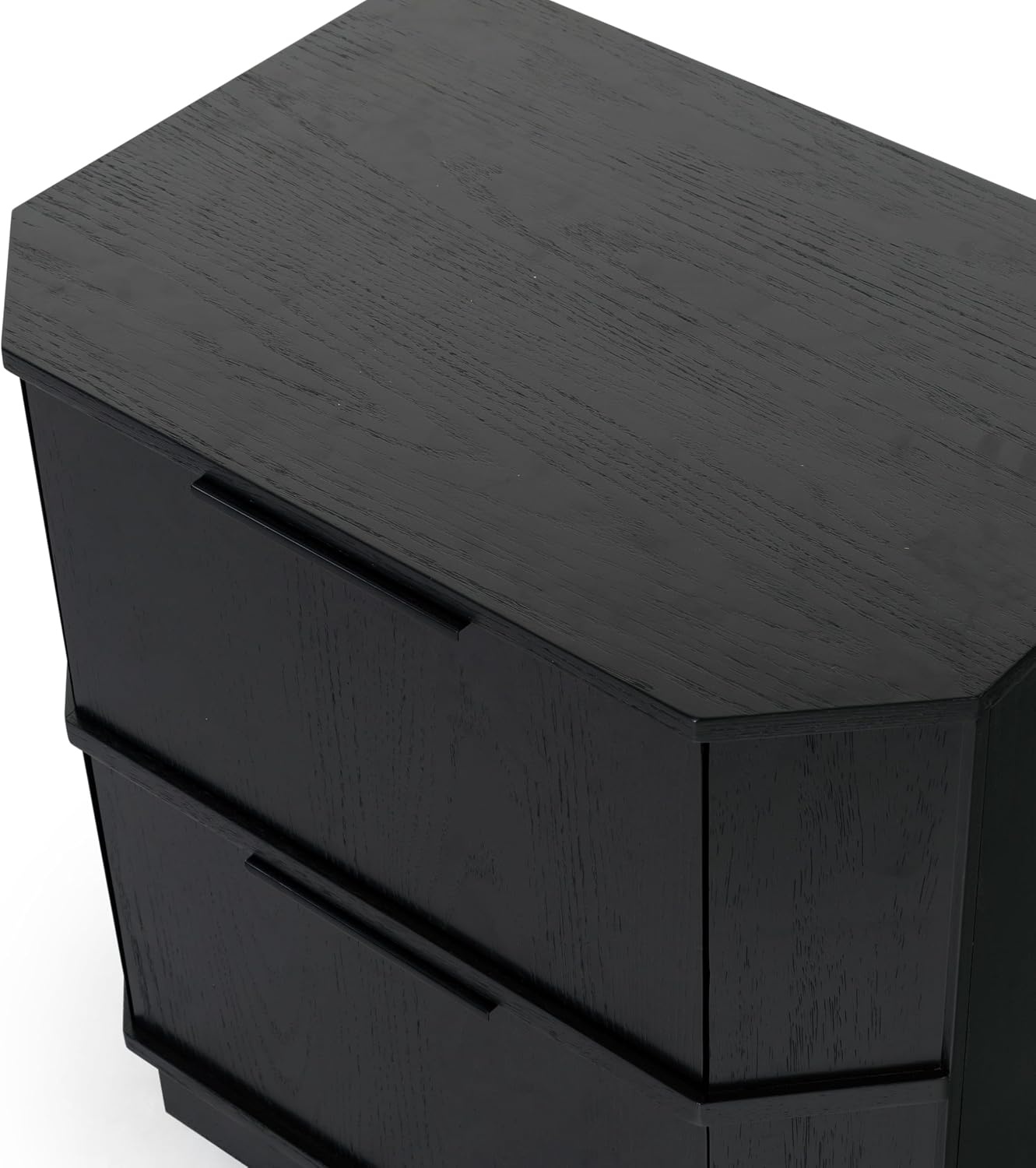 image:imageSAFAVIEH Couture Collection Aerilyn Black Curved Front 2Drawer Nightstand Fully AssembledBlack