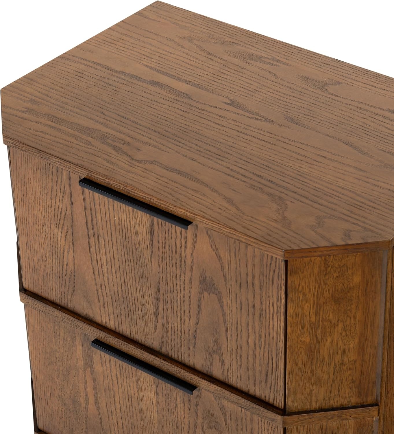image:imageSAFAVIEH Couture Collection Aerilyn Black Curved Front 2Drawer Nightstand Fully AssembledMedium Oak