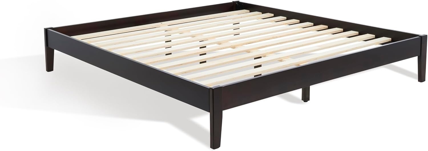 image:imageSAFAVIEH Couture Collection Alyson Espresso Solid Wood King Size Bed FrameEspresso