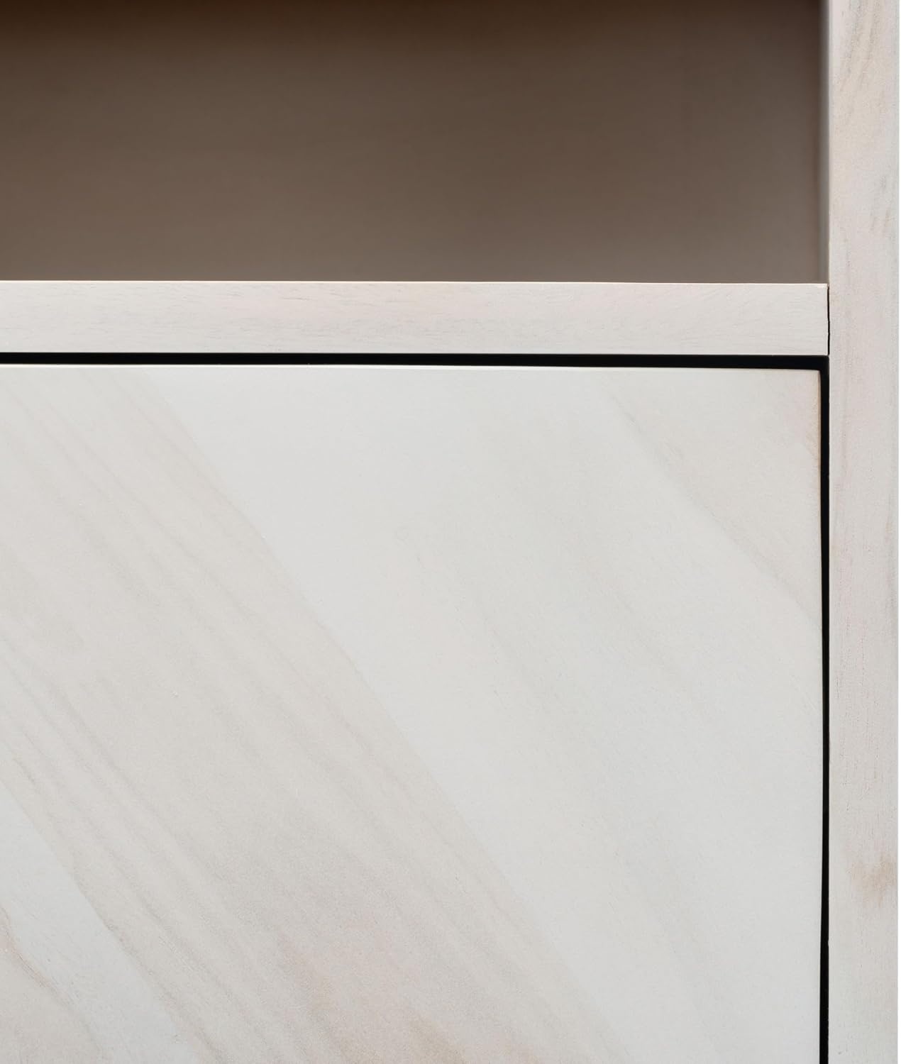 image:imageSAFAVIEH Couture Collection Cora Rose White Wash and White Marble 2Drawer NightstandWhite Washed