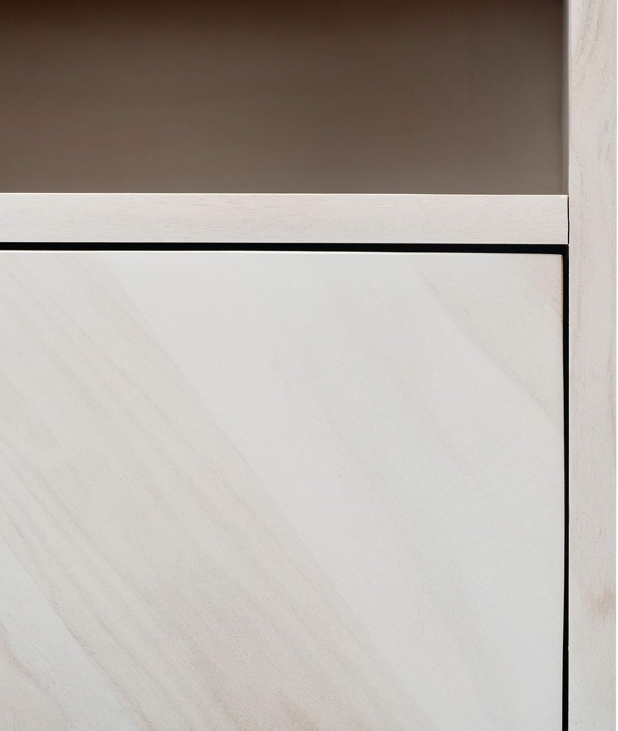 image:imageSAFAVIEH Couture Collection Cora Rose White Wash and White Marble 2Drawer NightstandWhite Washed