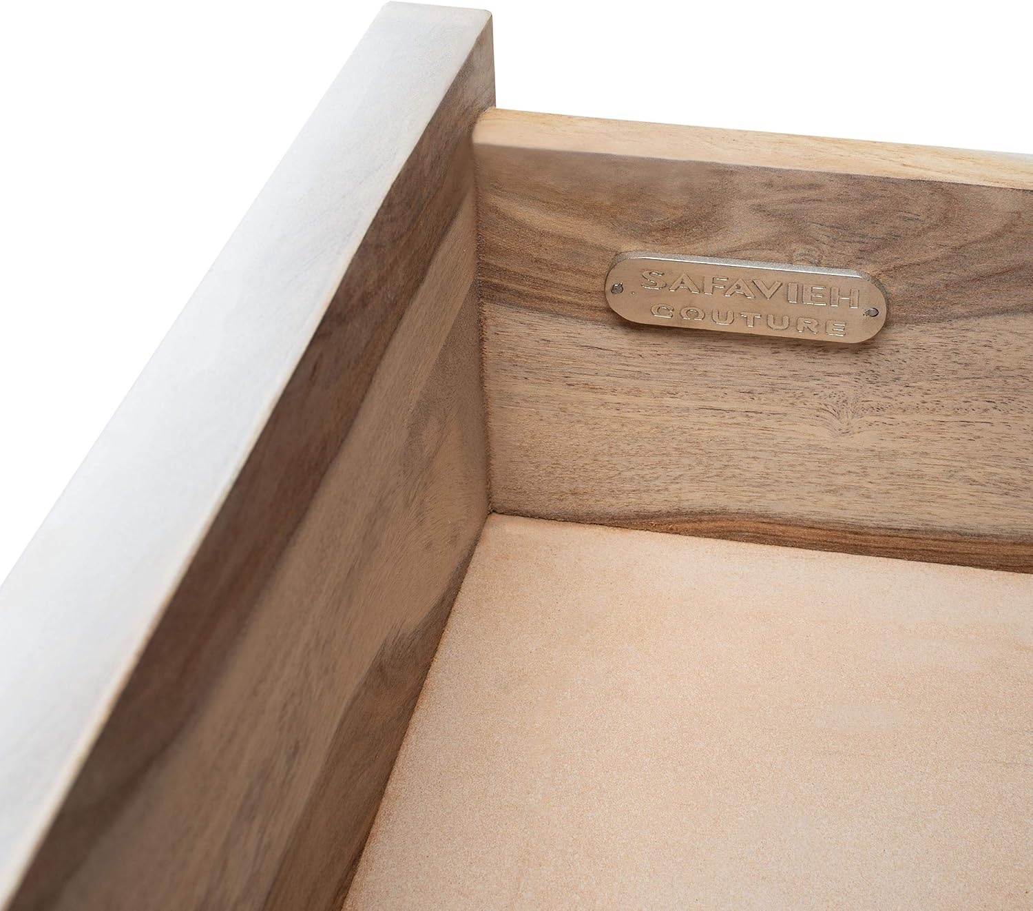 image:imageSAFAVIEH Couture Collection Cora Rose White Wash and White Marble 2Drawer NightstandWhite Washed