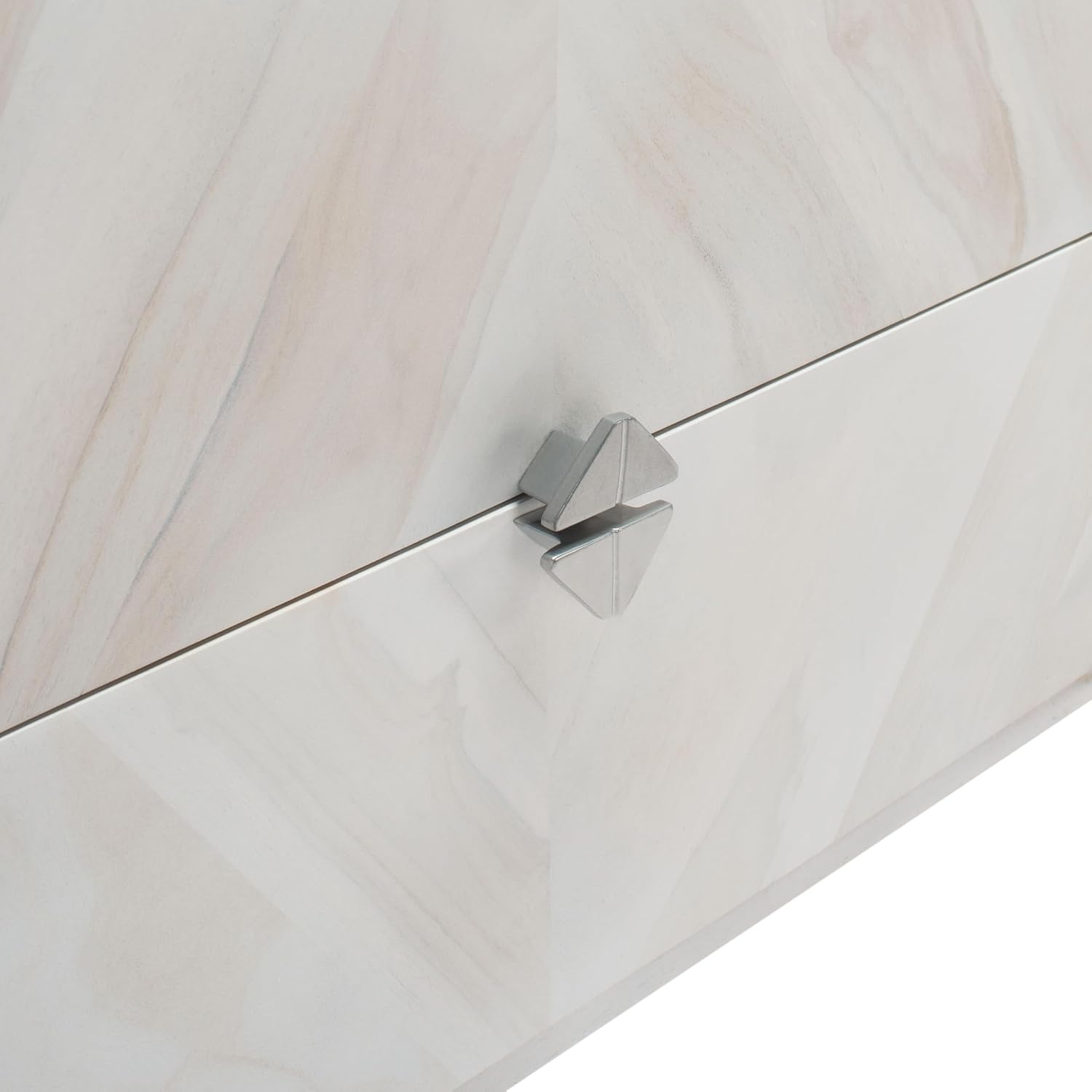 image:imageSAFAVIEH Couture Collection Cora Rose White Wash and White Marble 2Drawer NightstandWhite Washed