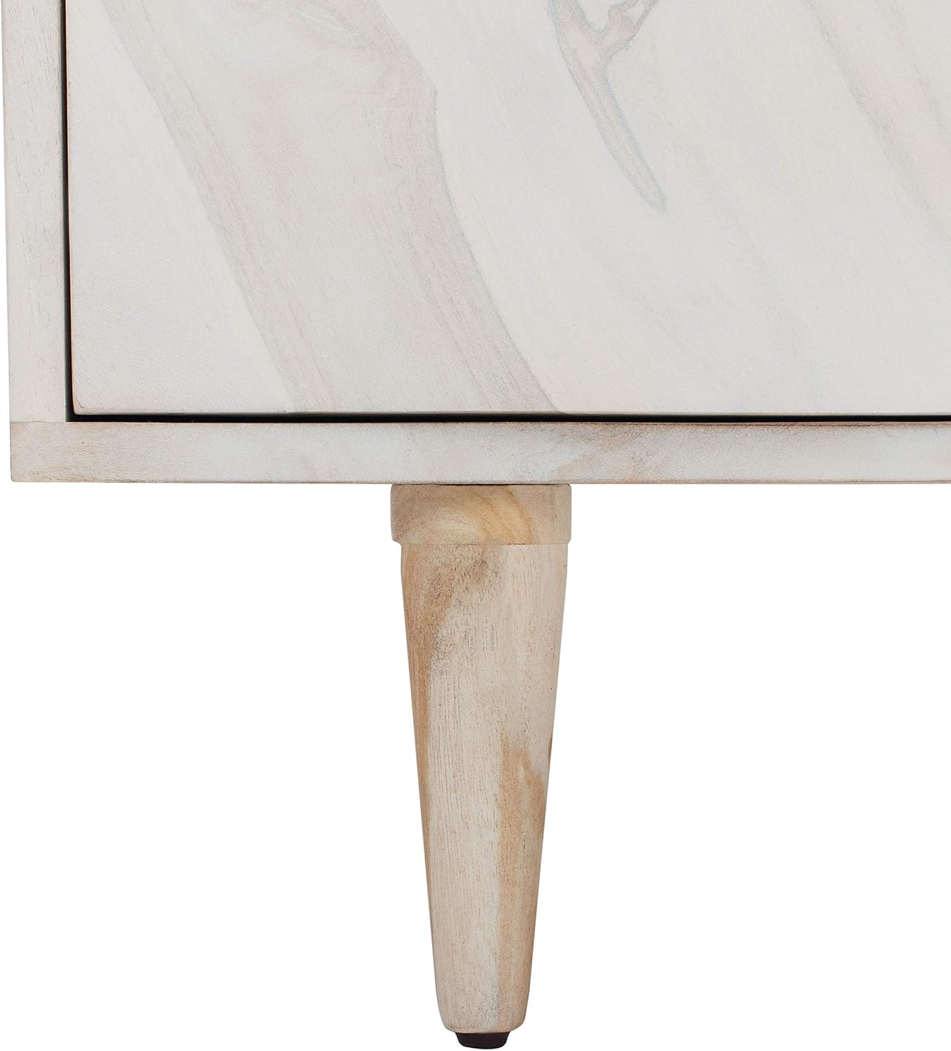 image:imageSAFAVIEH Couture Collection Cora Rose White Wash and White Marble 2Drawer NightstandWhite Washed
