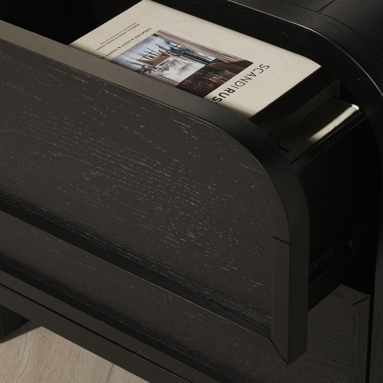 image:imageSAFAVIEH Couture Collection Dinah Black 2Drawer Accent Table Nightstand Fully AssembledBlack