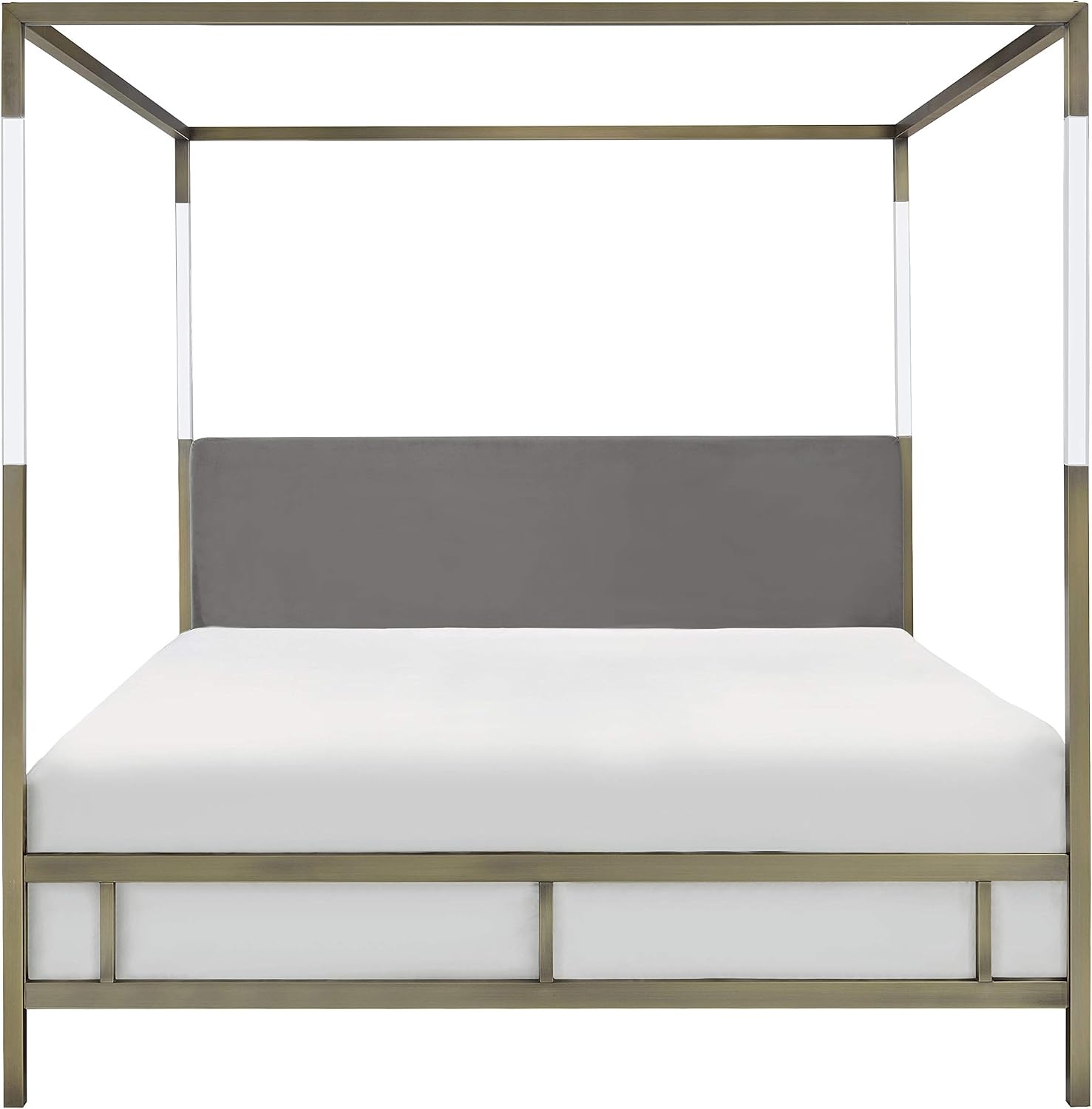 image:imageSAFAVIEH Couture Collection Dorothy GoldGrey Acrylic Canopy Queen Size BedGoldGrey