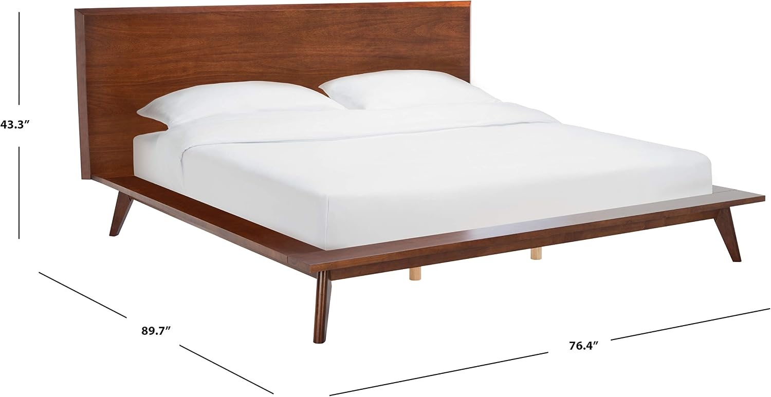 image:imageSAFAVIEH Couture Collection Moxie MidCentury Walnut Queen Size BedWalnut