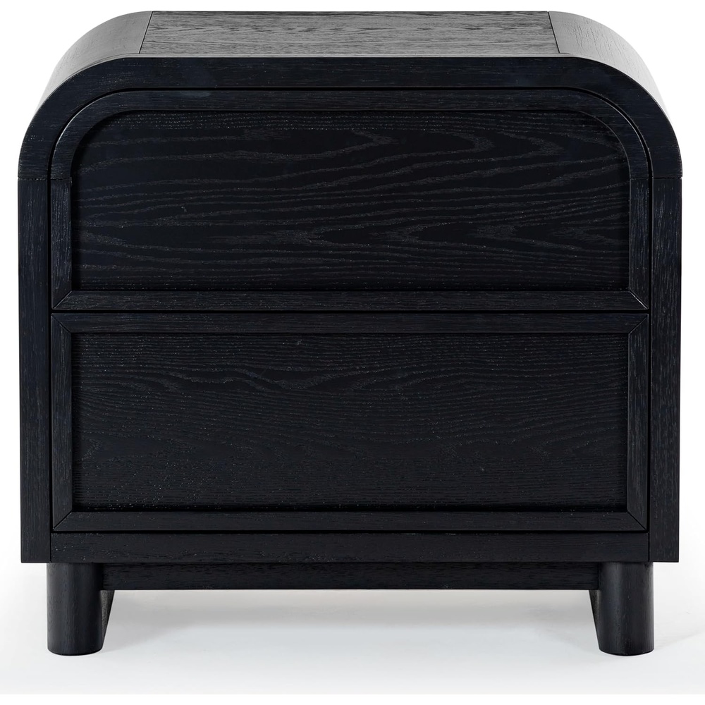 image:imageSAFAVIEH Couture Collection Dinah Black 2Drawer Accent Table Nightstand Fully AssembledBlack