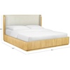 SAFAVIEH Couture Collection – Barrymore Greige Oak & Taupe Reeded Wood Upholstered Queen Bed, Modern Platform Bed Frame with Textured Wood Detail (SFV2227A-Q)(Greige Oak/Taupe)