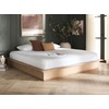 SAFAVIEH Couture Collection – Celsia Natural Wood Queen Bed Frame, Platform Design, No Box Spring Needed (BSC2002A-Q)(Natural)