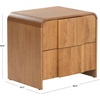 SAFAVIEH Couture Collection – Vitale Natural Reeded Wood Nightstand, 2 Drawers, Modern Accent Bedroom Side Table, Fully Assembled (SFV4259A)(Natural)