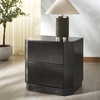 SAFAVIEH Couture Collection Aerilyn Black Curved Front 2-Drawer Nightstand (Fully Assembled)(Black)