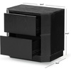 SAFAVIEH Couture Collection Aerilyn Black Curved Front 2-Drawer Nightstand (Fully Assembled)(Black)