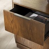 SAFAVIEH Couture Collection Aerilyn Black Curved Front 2-Drawer Nightstand (Fully Assembled)(Medium Oak)