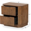 SAFAVIEH Couture Collection Aerilyn Black Curved Front 2-Drawer Nightstand (Fully Assembled)(Medium Oak)