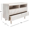 SAFAVIEH Couture Collection Cora Rose White Wash and White Marble 2-Drawer Nightstand(White Washed)