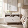 SAFAVIEH Couture Collection Cora Rose White Wash and White Marble 2-Drawer Nightstand(White Washed)